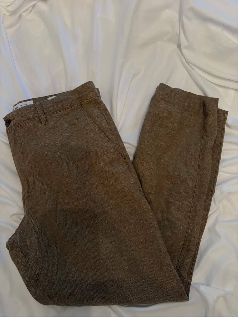 GAP Men’s Slim Fit Linen Chinos Olive 32x30